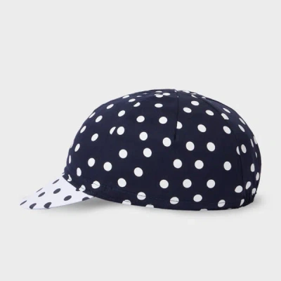 Paul Smith Navy Polka Dot Cycling Cap Blue