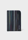 Paul Smith Navy 'signature Pinstripe' Double Card Holder Blue In Blue