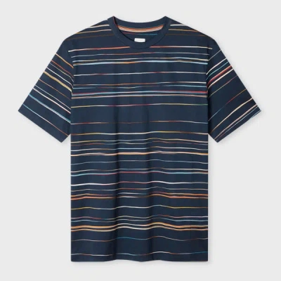 Paul Smith Navy 'signature Pinstripe' T-shirt Blue