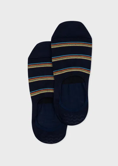 Paul Smith Navy 'signature Stripe' Block Loafer Socks Blue
