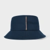 Paul Smith Navy 'signature Stripe' Bucket Hat Blue In Blue