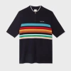 Paul Smith Navy 'signature Stripe' Merino Wool Knitted Cycle Jersey Blue In Blue