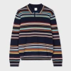 Paul Smith Mens Sweater Ls Polo Blue In Blue
