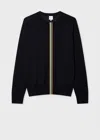 Paul Smith Navy 'signature Stripe' Merino Wool Sweater Blue In Black