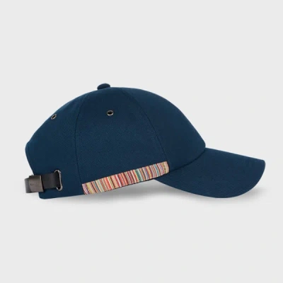 Paul Smith Navy 'signature Stripe' Trim Baseball Cap Blue