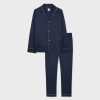 Paul Smith Navy 'signature Stripe' Trim Pyjama Set Blue In Blue
