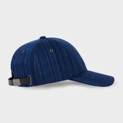 Paul Smith Navy 'signature Stripe' Wool Cap Blue