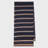 Paul Smith Navy Silk-blend 'signature Stripe' Scarf Blue In Blue