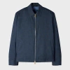 Paul Smith Navy Space-dye Check Wool Jacket Blue In Blue