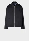 Paul Smith Navy Stretch Cotton-twill Short Zip Jacket Blue