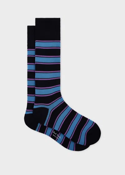 Paul Smith Navy Stripe Cotton-blend Socks Blue
