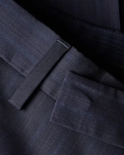 Paul Smith Navy Stripe Tropical Wool Trousers Blue