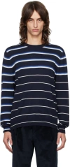 Paul Smith Striped Sweater In 47 Blues