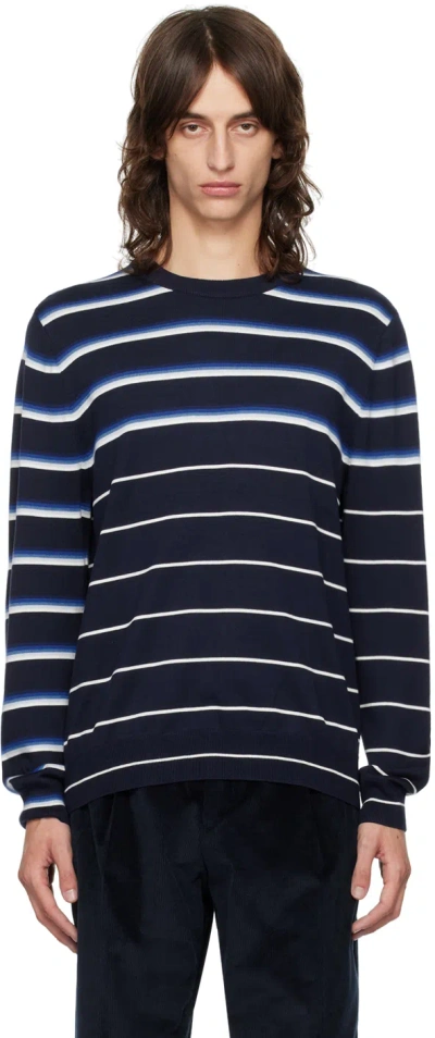 Paul Smith Striped Sweater In 47 Blues