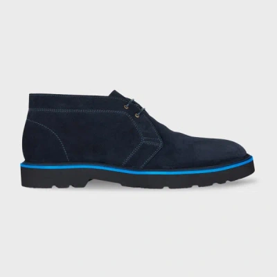 Paul Smith Navy Suede 'karr' Boots Blue