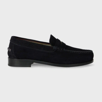 Paul Smith Navy Suede 'lido' Loafers Blue