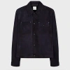 Paul Smith Navy Suede Short Jacket Blue In Blue