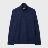 Paul Smith Navy Textured Marl Funnel Neck Sweatshirt Blue In Blue