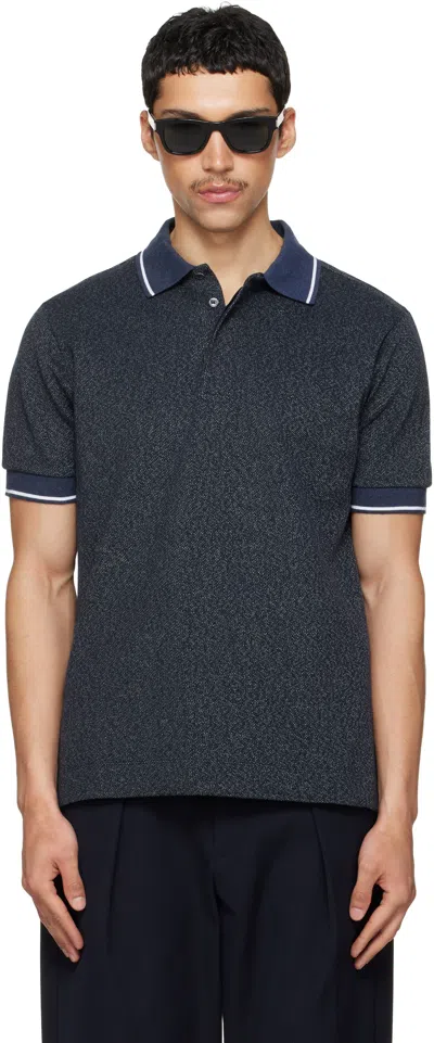 Paul Smith Navy Textured Pique Polo