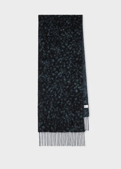 Paul Smith Navy Tonal Leopard Scarf Blue