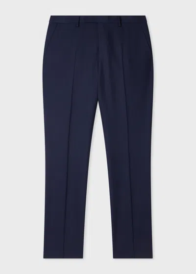 Paul Smith Navy 'travel Pro' Wool Trousers Blue