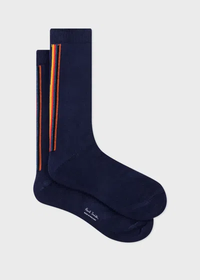 Paul Smith Navy Vertical 'artist Stripe' Socks Blue In 47 Navy
