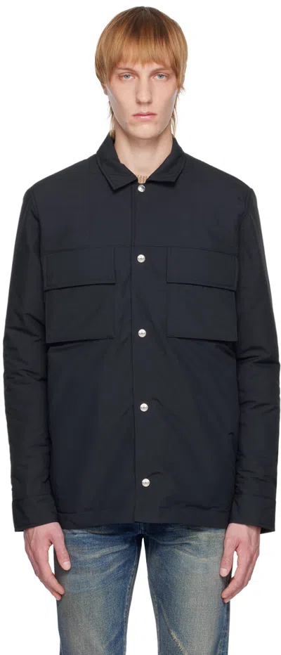 Paul Smith Navy Wadded Overshirt In 49 Blues
