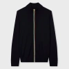 Paul Smith Navy Washable Merino Wool 'signature Stripe' Zip Cardigan Blue In Blue