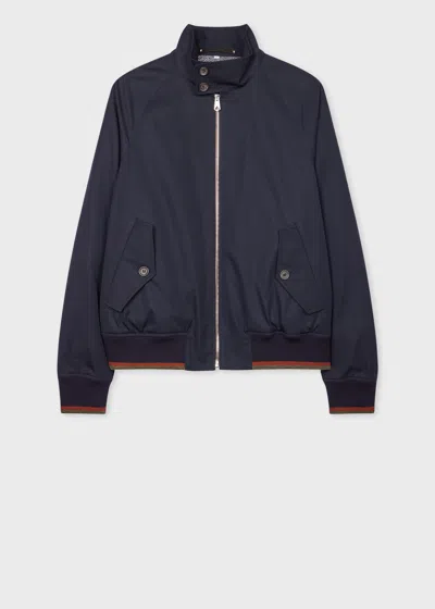 Paul Smith Navy Water Resistant Cotton-twill Harrington Jacket Blue