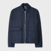 Paul Smith Navy Windowpane Check Wool Zip Jacket Blue In Blue