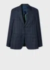 Paul Smith Navy Wool Check Buggy-lined Blazer Blue In Blue