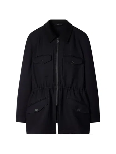 Paul Smith Navy Wool Field Jacket In Blue