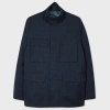 Paul Smith Navy Wool-linen Water-resistant Field Jacket Blue In Blue