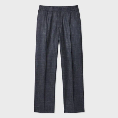 Paul Smith Navy Wool-silk Elasticated-waist Trousers Blue