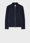 Paul Smith Dark Navy Bi-stretch Wool Zip Jacket Blue In Blue