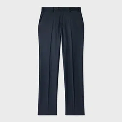 Paul Smith Navy Wool-cashmere Flannel Trousers Blue