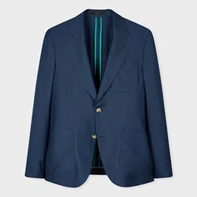 Paul Smith Navy Wool-viscose Patch-pocket Blazer Blue