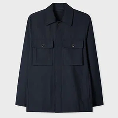Paul Smith Navy Worsted-wool Overshirt Blue