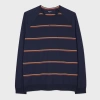 Paul Smith Navy Yarn Dyed 'artist Stripe' Lounge Top Blue In Blue