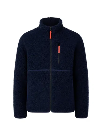 Paul Smith Navy Zip Sherpa-fleece Jacket In Blue