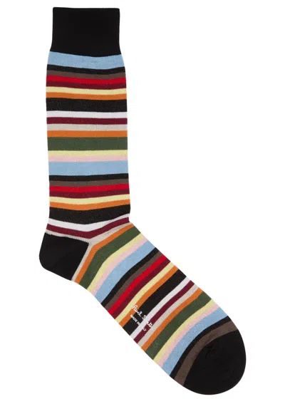 PAUL SMITH PAUL SMITH NEW SIGNATURE STRIPED COTTON-BLEND SOCKS
