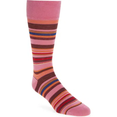 Paul Smith Niam Stripe Cotton Blend Dress Socks In Multi