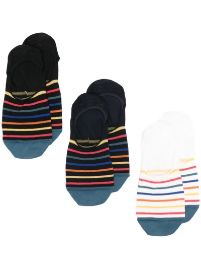 Paul Smith No Show Gilbert Socks (pack Of Three) In Black
