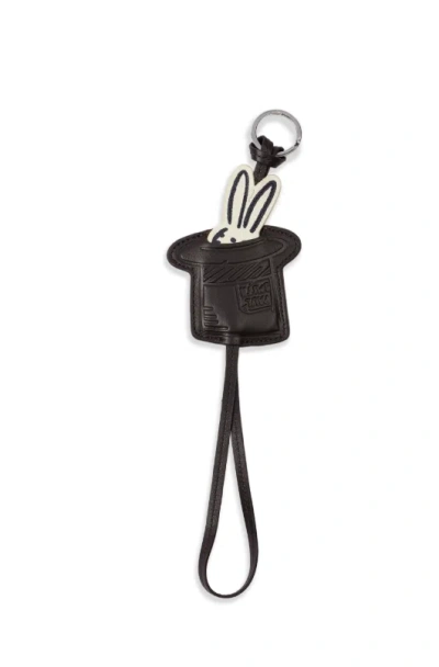 Paul Smith Rabbit Leather Keychain In Black