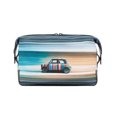 Paul Smith Nuova Mini Printed Recycled Polyester Wash Bag In Blue
