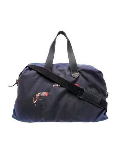 Pre-owned Paul Smith Nylon Weekender Bag In Blue