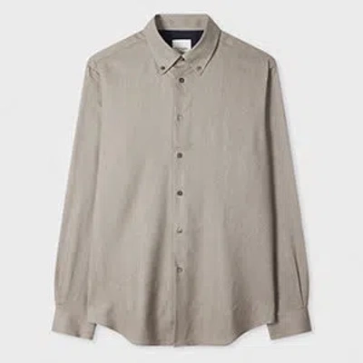 Paul Smith Oatmeal Cotton-lyocell Flannel Shirt Brown