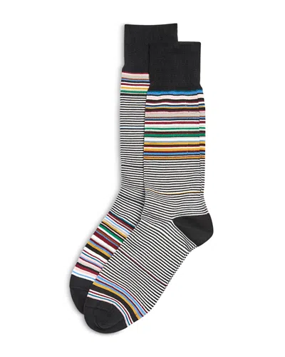 Paul Smith Odd Stripe Crew Socks In Blue