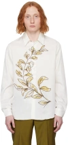 PAUL SMITH OFF-WHITE EMBROIDERED SHIRT