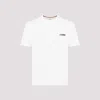 Paul Smith Off White Multi Stripe Emb Cotton T-shirt In White